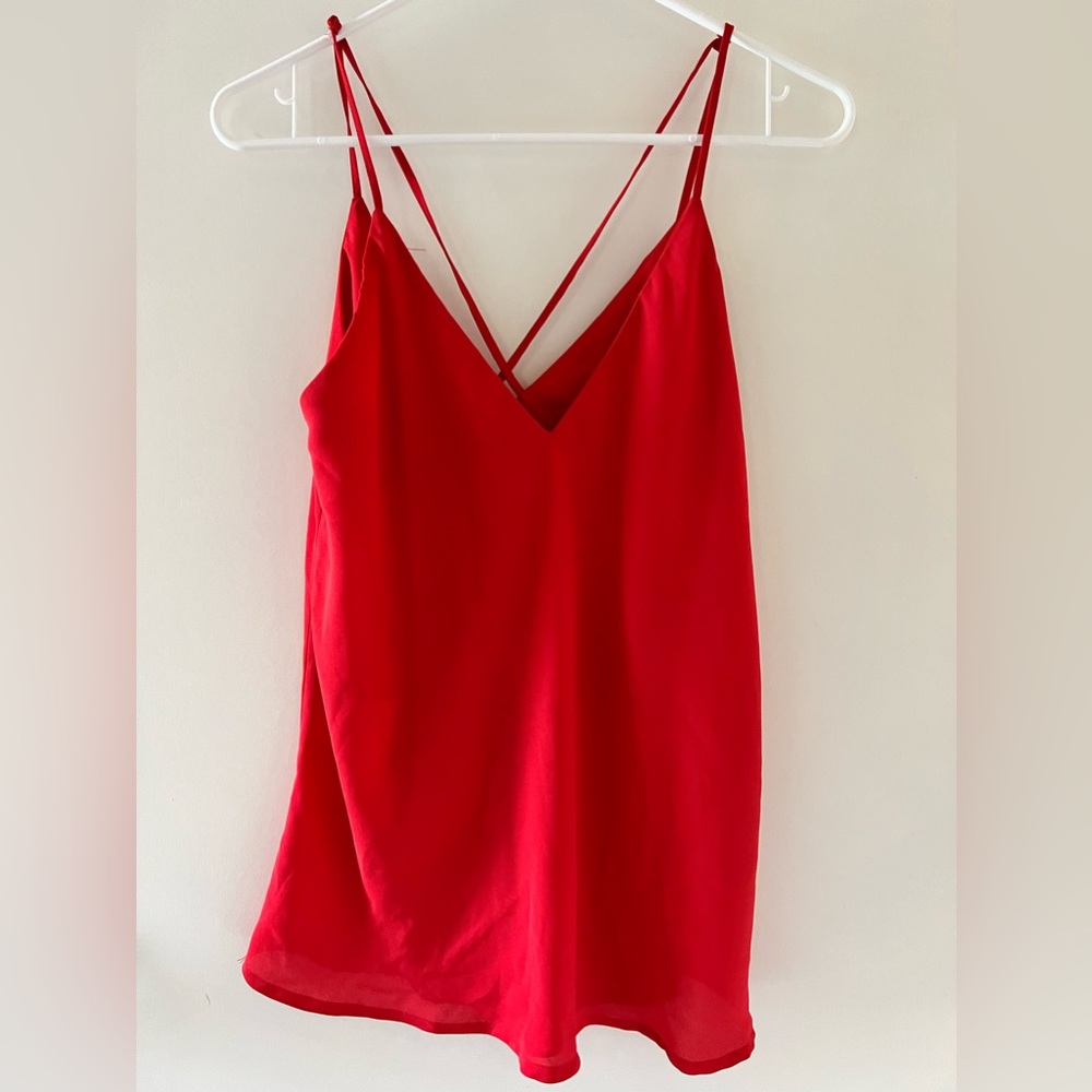 Red crisscross tank top
